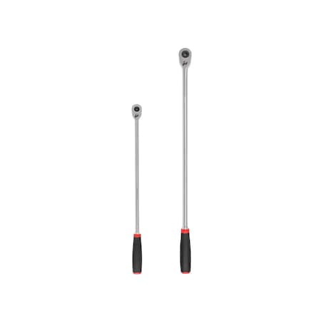 Tekton 3/8, 1/2 Inch Drive Quick-Release Comfort Grip Extra-Long Ratchet Set, 2-Piece (18, 24 in.) SRH99126